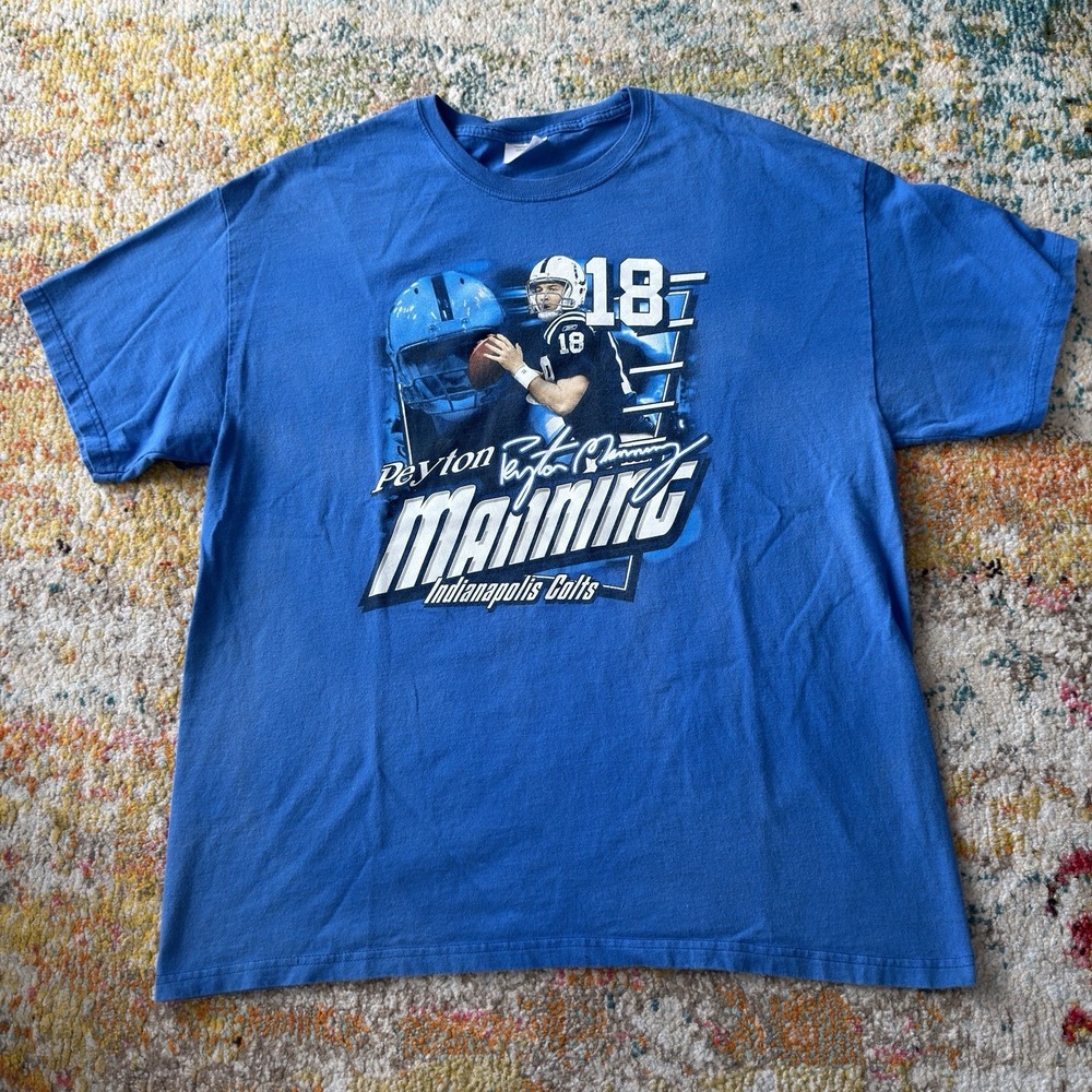 Vintage Y2K Peyton Manning Indianapolis Colts NFL Graphic Tee XL